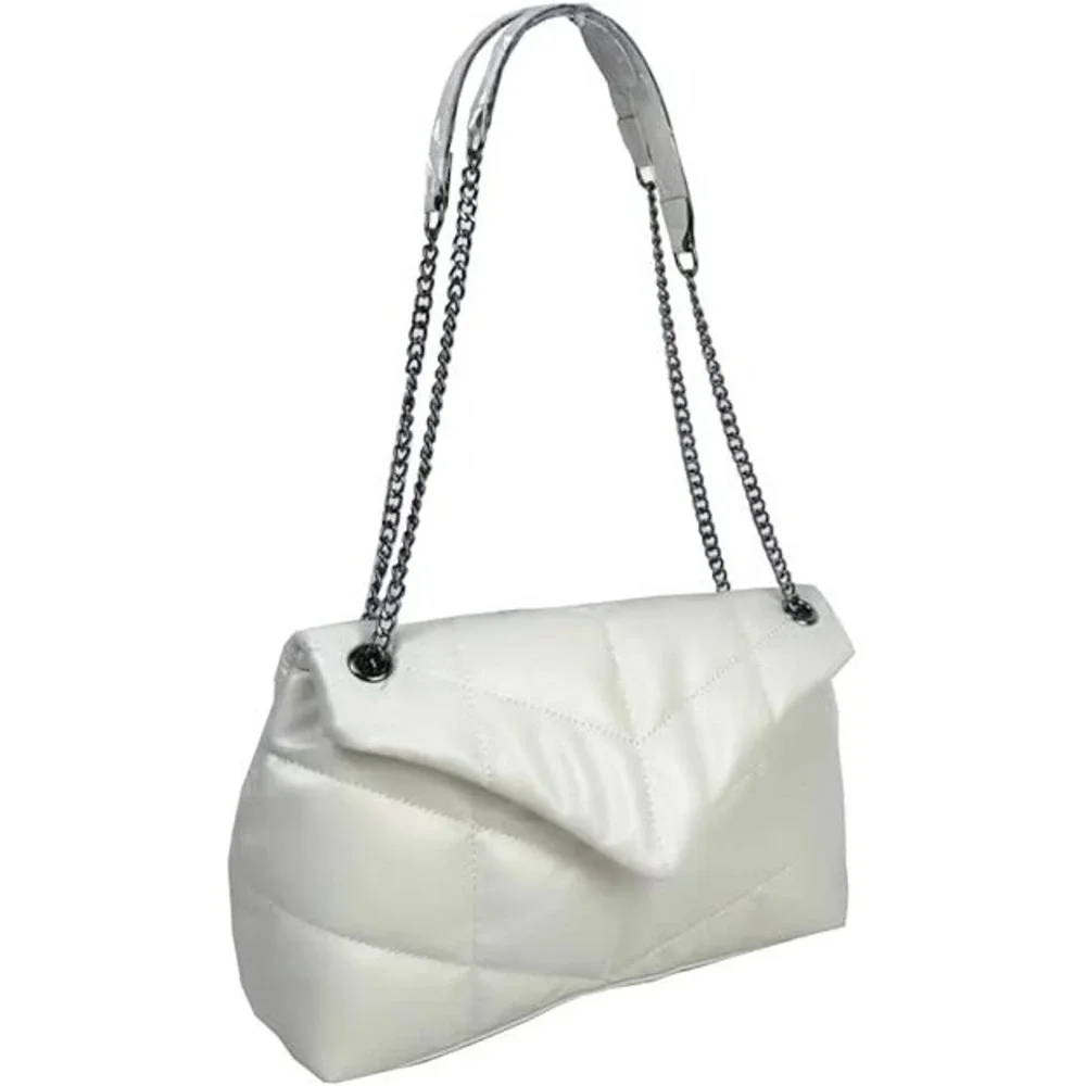 Chevron Purses Puffer hobo Tote with Flap Shoulder Chain
